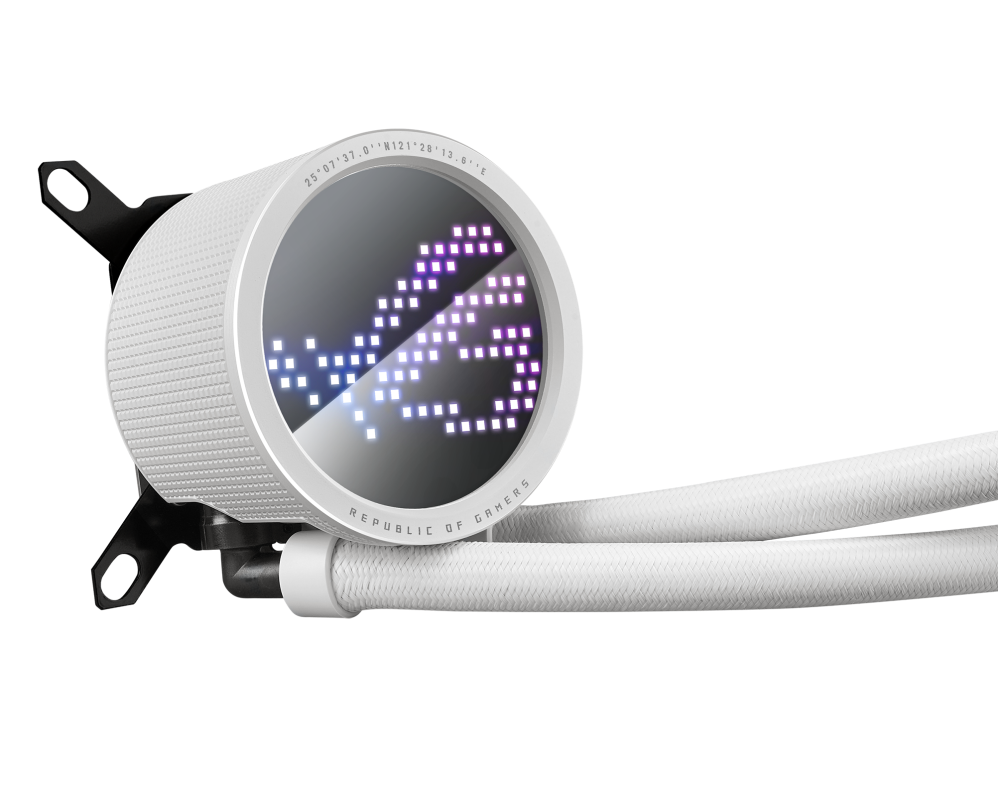 Охладител за процесор ASUS ROG RYUO III 360 ARGB white edition all-in-one CPU liquid cooler with Asetek 8th gen pump solution and Anime Matrix LED Display 6