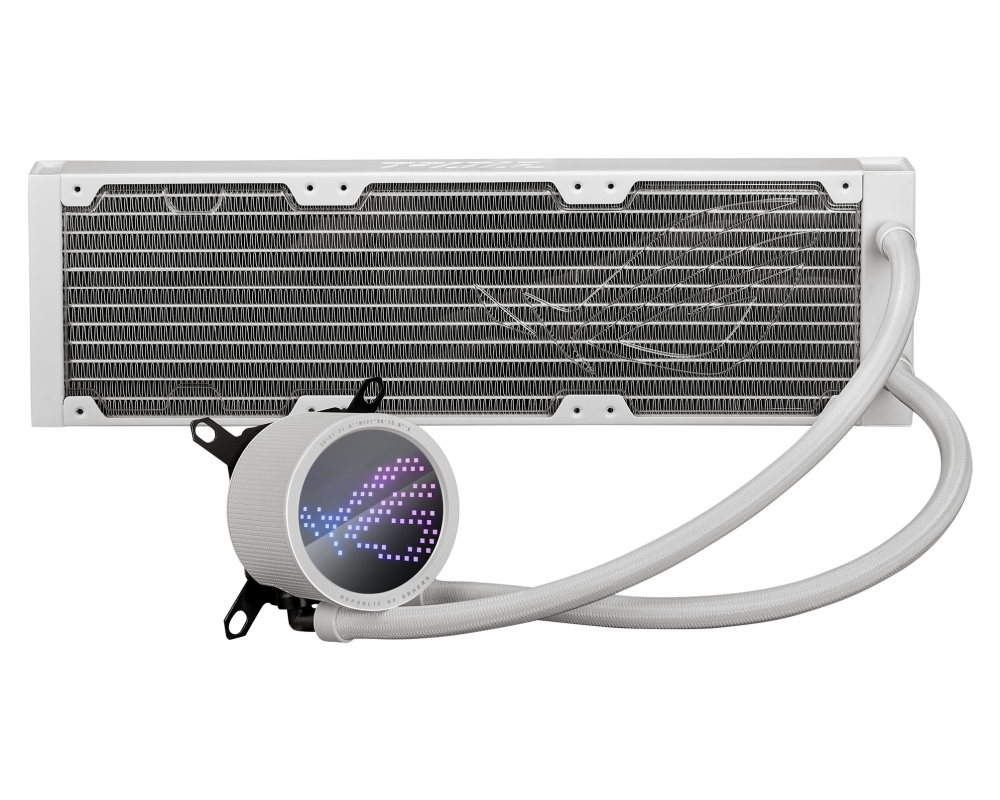 Охладител за процесор ASUS ROG RYUO III 360 ARGB white edition all-in-one CPU liquid cooler with Asetek 8th gen pump solution and Anime Matrix LED Display 4