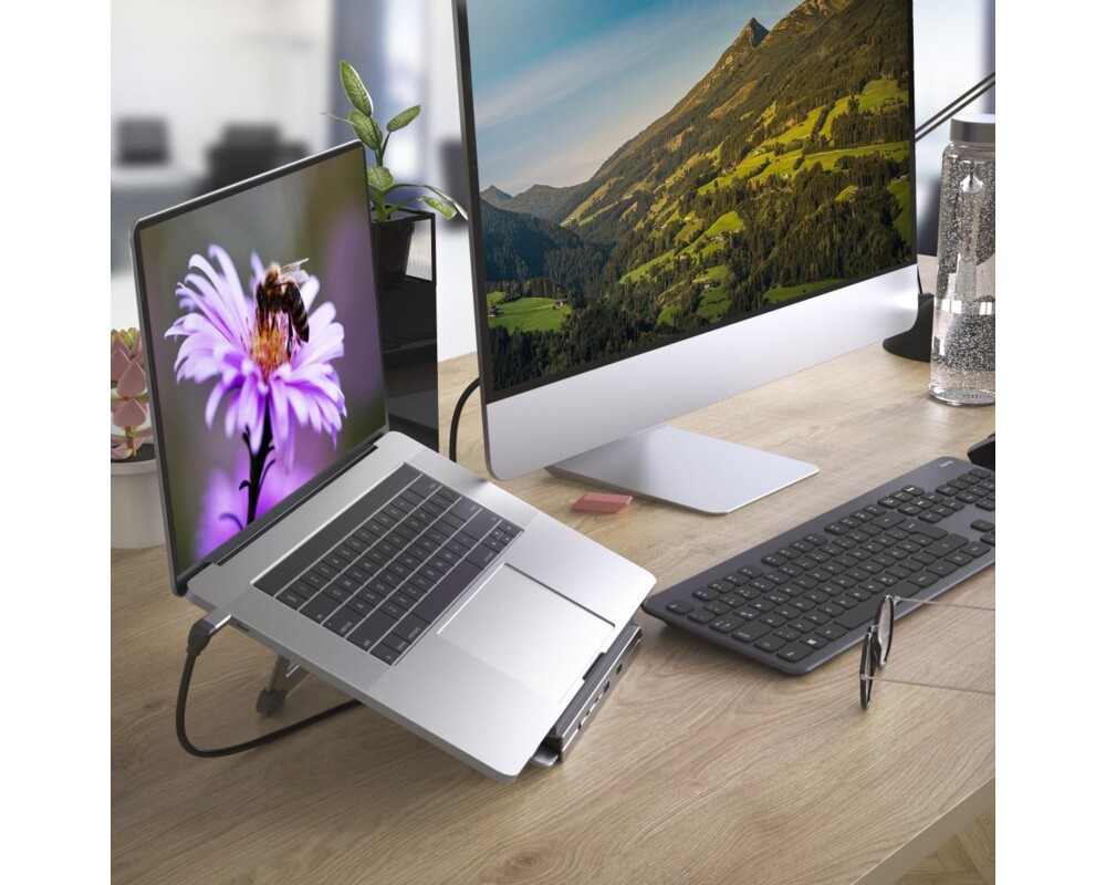Докинг станция Докинг станция Hama "Connect2Office Stand" USB-C, Стойка за лаптоп, 12 порта 14