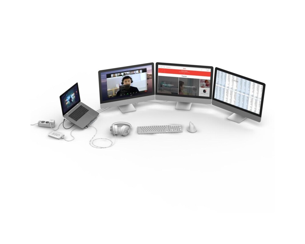 Докинг станция Докинг станция Hama "Connect2Office Stand" USB-C, Стойка за лаптоп, 12 порта 13