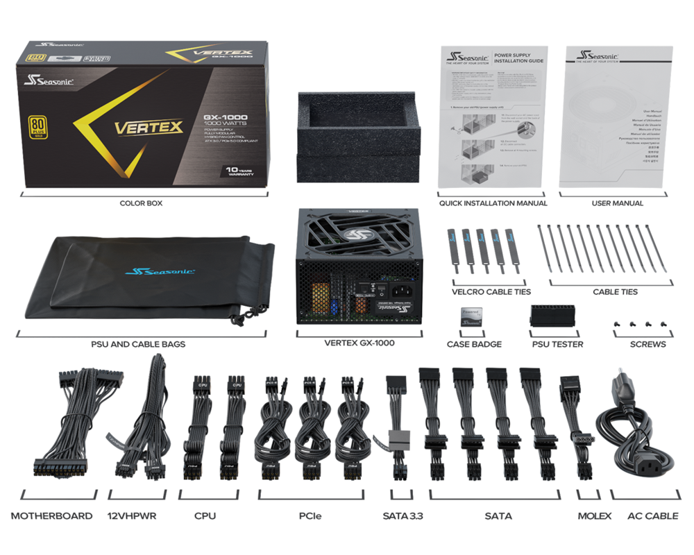 Захранване Seasonic ATX 3.0 1000W Gold - VERTEX 15