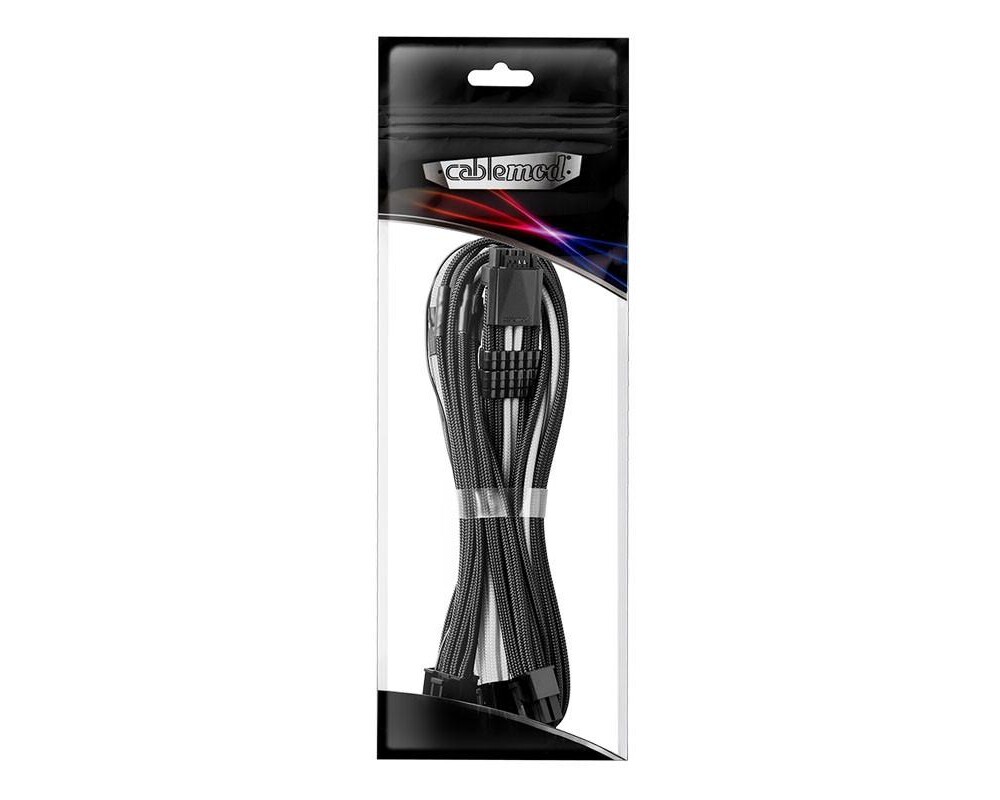 Кабел CableMod PRO ModMesh RT-Series 12VHPWR към 3x8Pin PCI-E кабел - 60cm за ASUS/Seasonic захранвания, Black/White 3