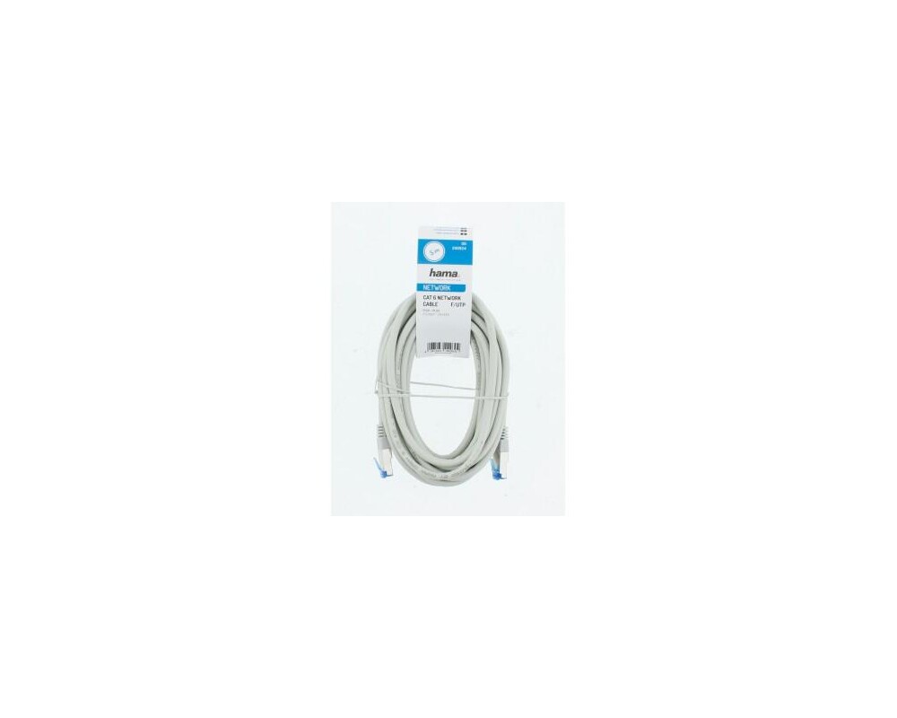 Мрежов кабел HAMA F/UTP, CAT 6, RJ-45 - RJ-45, 1Gbit/s, 5.0 m, Сив, Булк 3