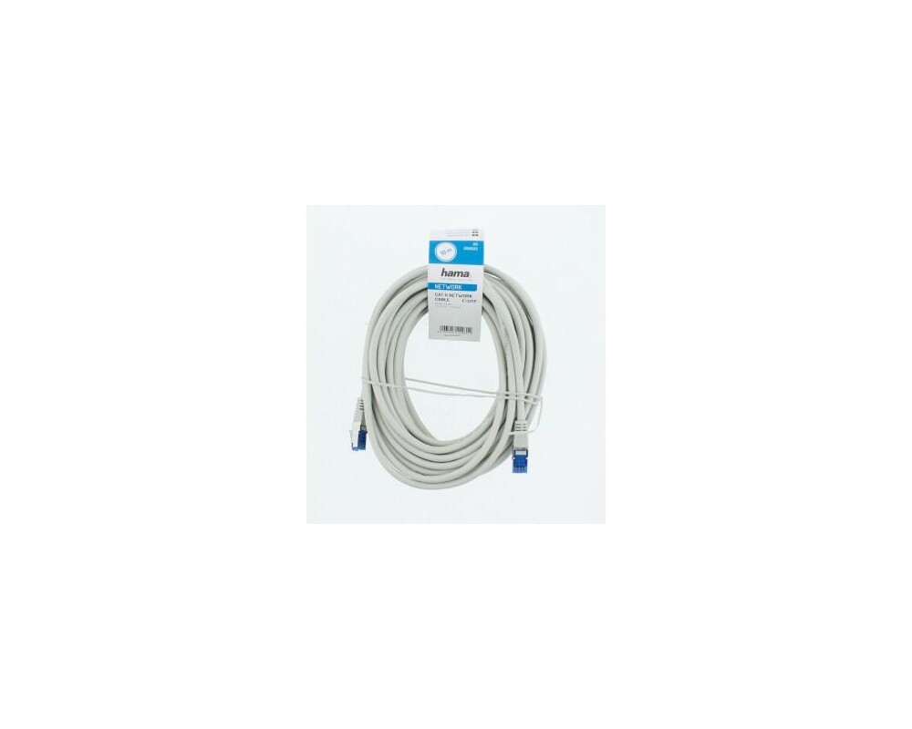 Мрежов кабел HAMA F/UTP, CAT 6, RJ-45 - RJ-45, 1Gbit/s, 10.0 m, Сив, Булк 3