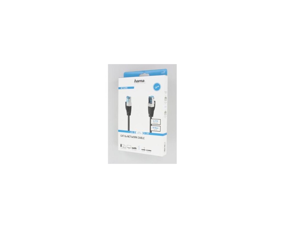 Мрежов кабел HAMA S/FTP, CAT 6a, RJ-45 - RJ-45, 10Gbit/s, 1.5 m, Черен 2