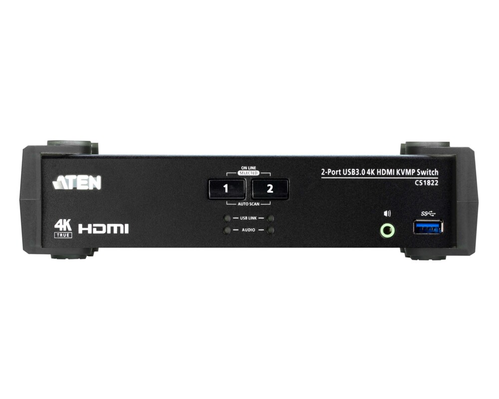 KVM switch KVMP превключвател ATEN CS1822, 2-портов, 4K, USB 3.0, HDMI Audio 2