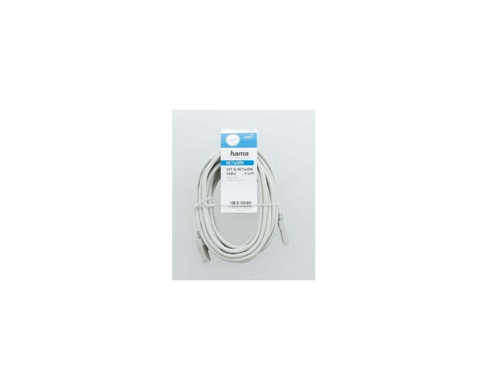 Мрежов кабел HAMA,CAT 5e, FTP/UTP, RJ-45 - RJ-45, 20 м, екраниран, Сив, булк опаковка 3