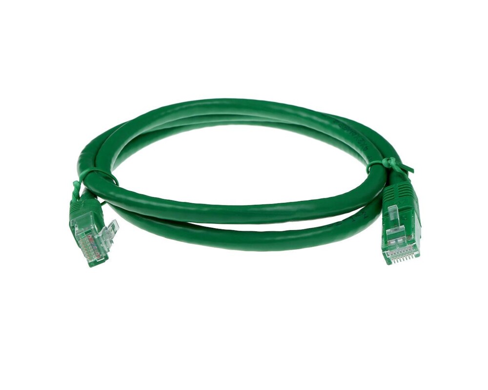 Мрежов кабел ACT U/UTP, CAT 6, RJ-45 - RJ-45, 5.0 m, Медни проводници, Зелен, Булк опаковка 2