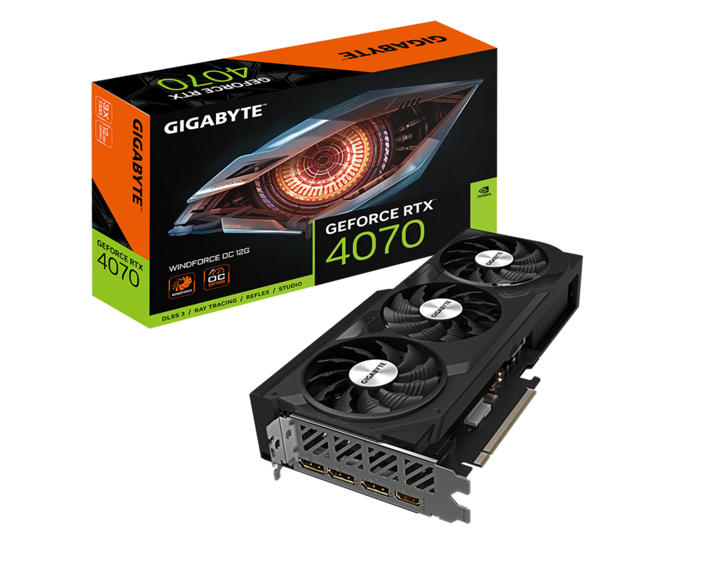 Видеокарта Gigabyte GeForce RTX 4070 WINDFORCE OC 12GB GDDR6X 8