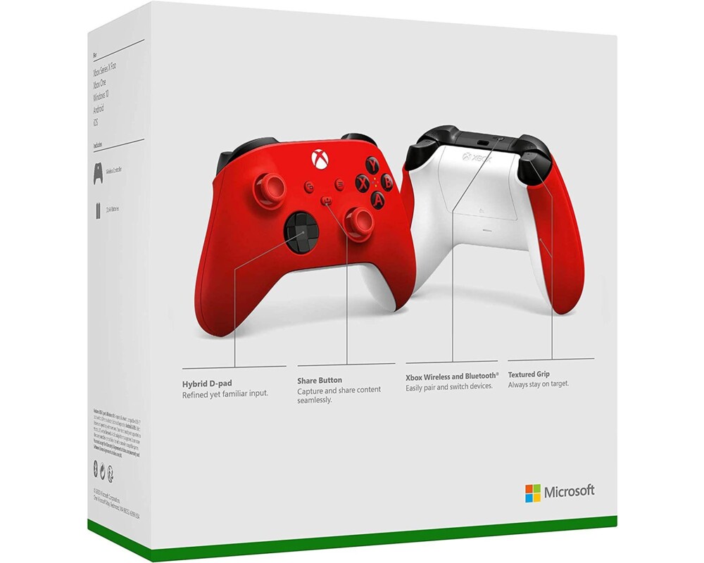 Джойстици и Геймпадове Геймърски контролер Microsoft, За Xbox, Безжичен, Червен 3