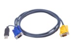 <span>KVM switch</span> KVM кабел ATEN, PC HDB & USB към 3in1 SPHD(Keyboard/Mouse/Video), Вграден PS/2 към USB конвертор, 1.8 м <span class='catalog-num-in-name'>ATEN-2L-5202UP</span> - 
