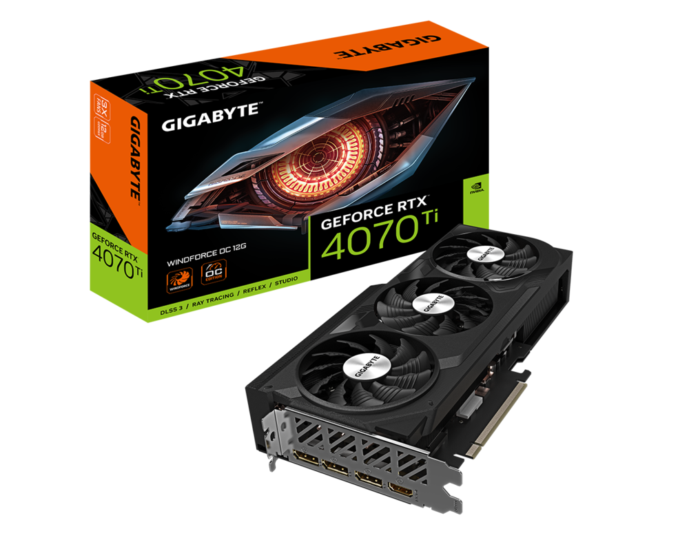 Видеокарта Gigabyte GeForce RTX 4070 Ti WINDFORCE OC 12GB GDDR6X 8