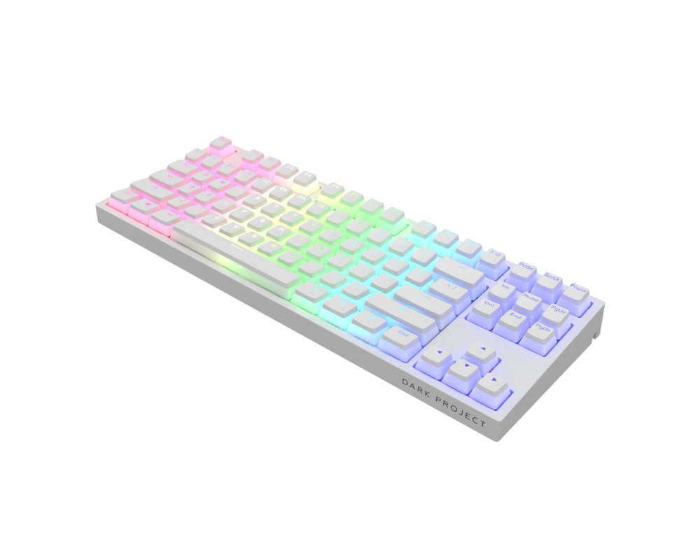 Клавиатура Геймърскa механична клавиатура Dark Project KD87A White TKL - G3MS Sapphire Optical Switches, RGB, PBT Keycaps 4