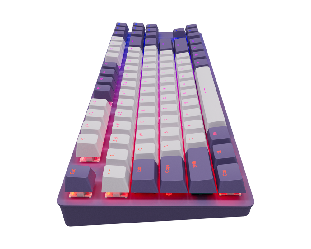 Клавиатура Геймърскa механична клавиатура Dark Project KD87A Violet - G3MS Sapphire Switches, RGB, PBT Keycaps 6