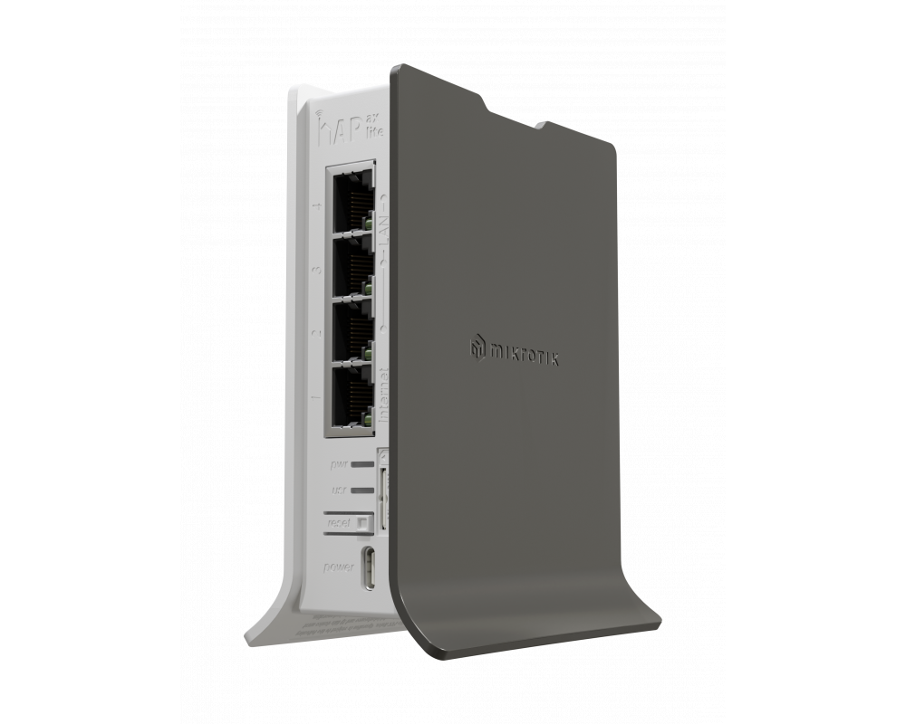 Рутер MikroTik hAP ax lite L41G-2axD, CPU 1GHz, 2.4GHz, 4x10/100/1000, WiFi 4