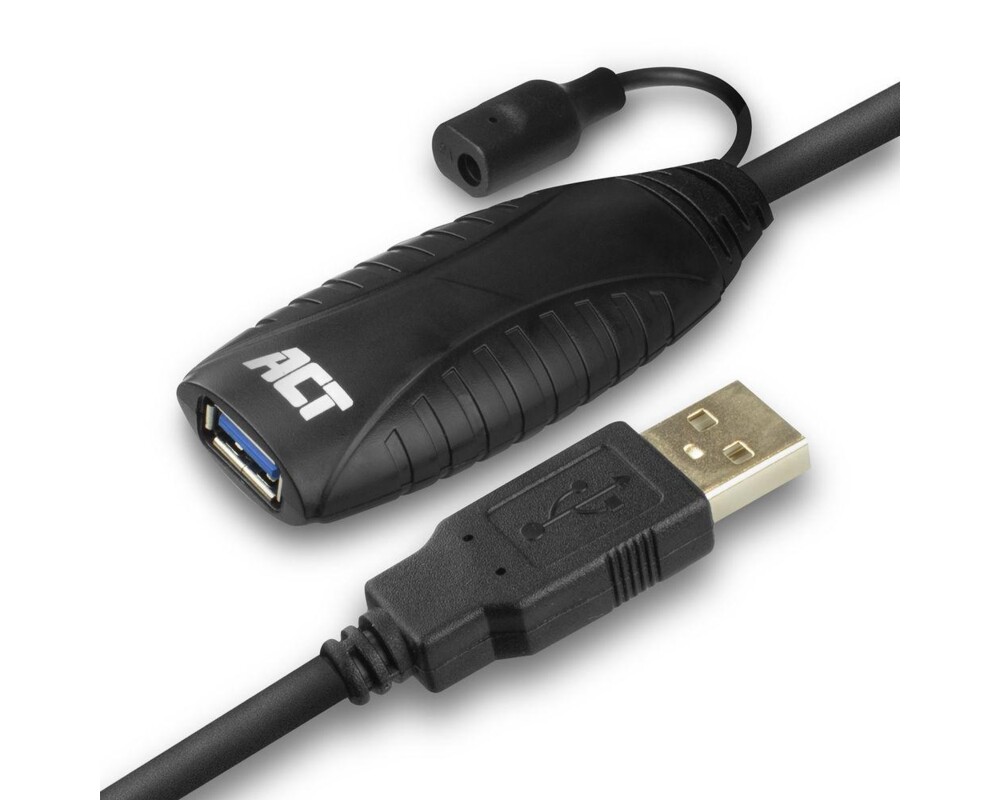 Кабел ACT AC6110, USB-A мъжко - женско, 10 м, 5 Gbps, Черен 5