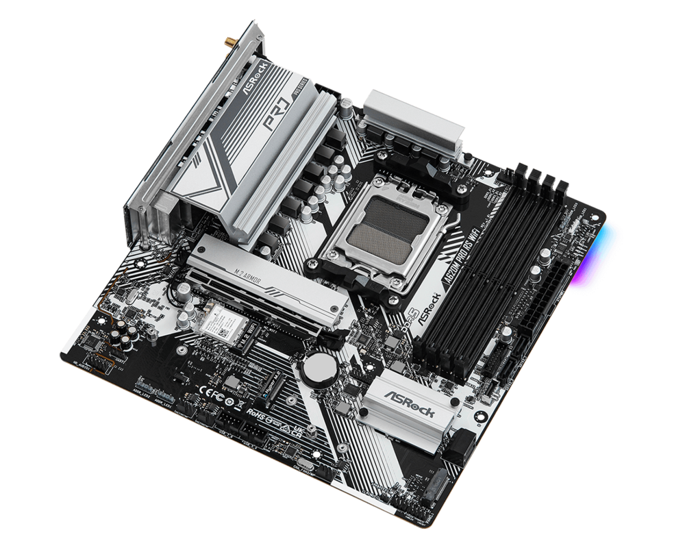 Дънна платка ASROCK A620M Pro RS WiFi, Socket AM5, mATX, 4xDDR5 3