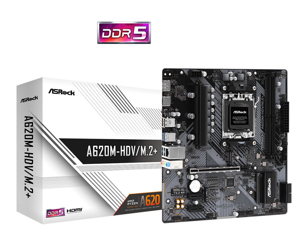 Дънна платка ASROCK A620M-HDV M.2+, Socket AM5, mATX 4