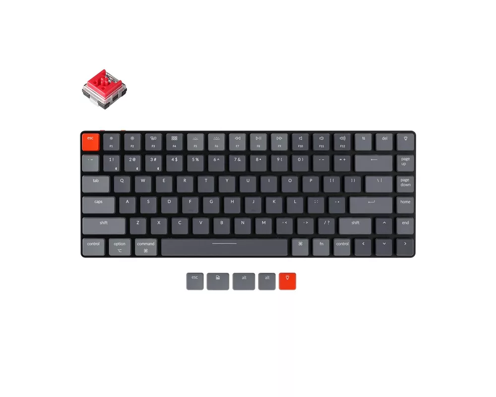 Клавиатура Геймърска Механична клавиатура Keychron K3 Hot-swappable TKL Keychron Optical Low Profile Red Switch RGB LED Keychron Optical Low Profile Red Switch ABS 2