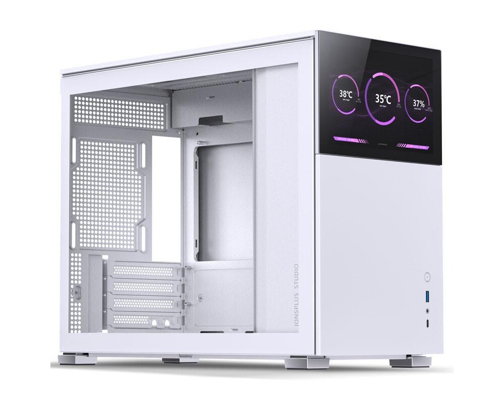 Кутия Jonsbo D31 Screen TG, mATX, Бял