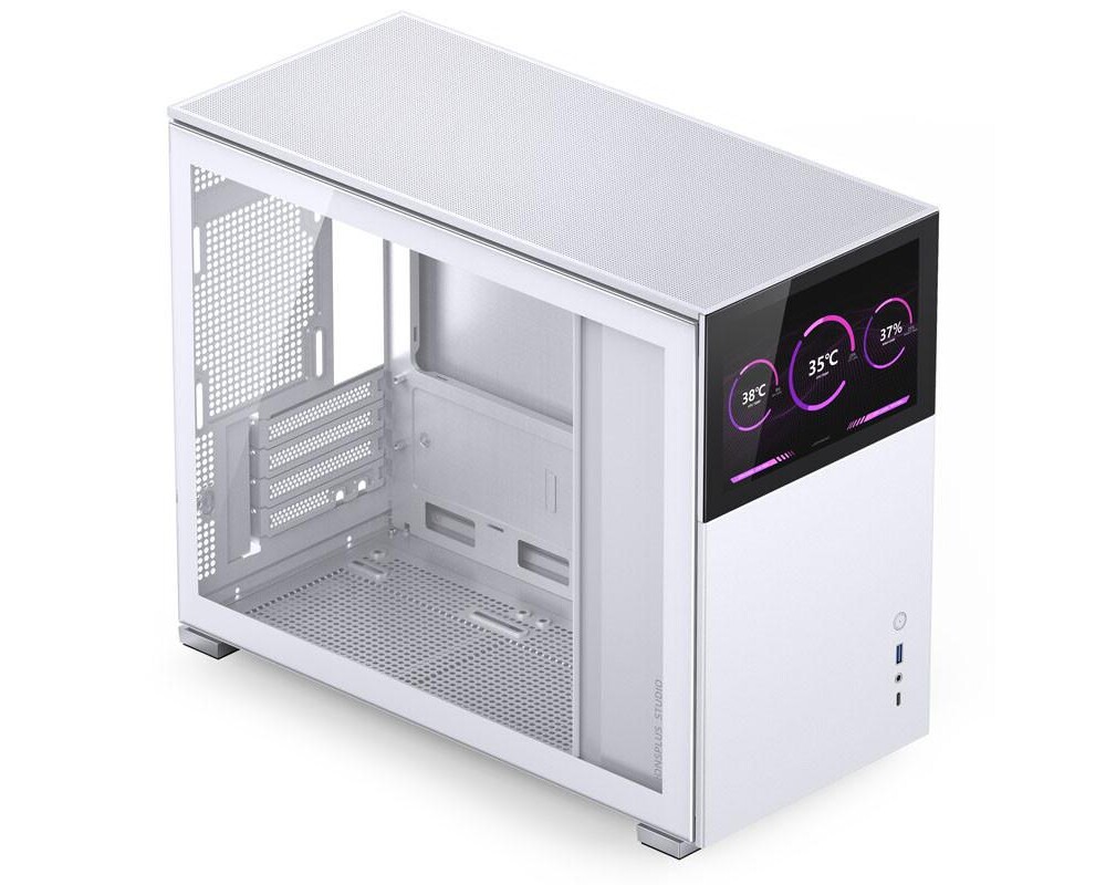 Кутия Jonsbo D31 Screen TG, mATX, Бял 2