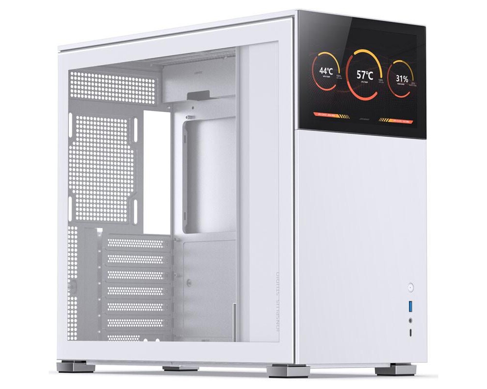Кутия Jonsbo D41 Screen TG, mATX, Бял