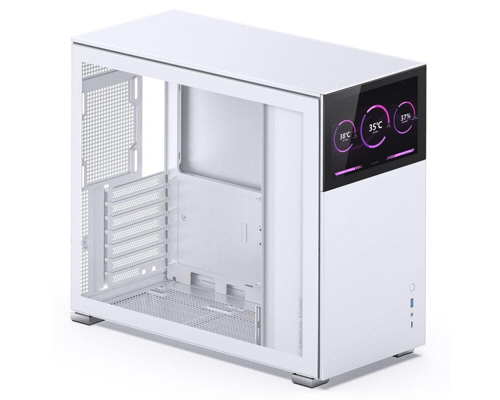 Кутия Jonsbo D41 Screen TG, mATX, Бял 2