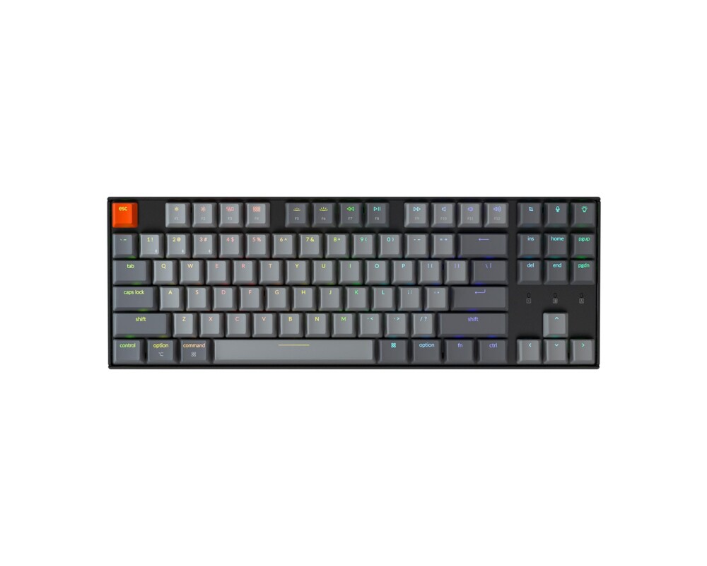 Клавиатура Геймърска Механична клавиатура Keychron K8 TKL Hot-Swappable Gateron Brown Switch RGB LED Plastic Frame 2