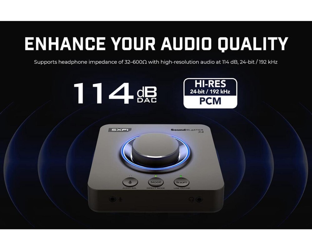 Звукова карта Външна звукова карта Creative Sound Blaster X4, USB-C, DAC, Super X-FI, TOSLINK 3
