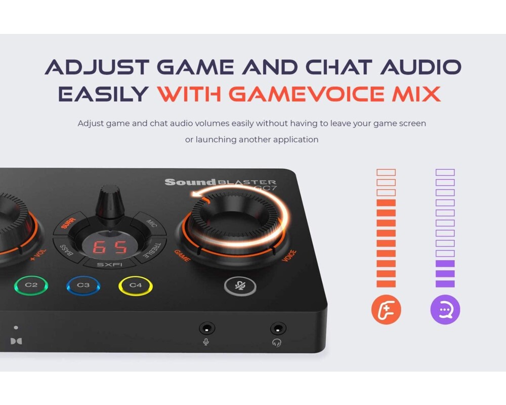 Звукова карта Външна звукова карта Creative Sound Blaster GC7, USB-C, Super X-FI, PC, Mac, PS 4/5, Xbox, Nintendo Switch 7