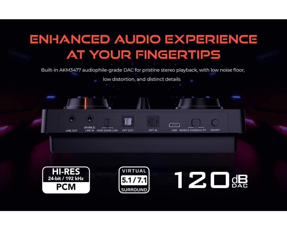 Звукова карта Външна звукова карта Creative Sound Blaster GC7, USB-C, Super X-FI, PC, Mac, PS 4/5, Xbox, Nintendo Switch 3