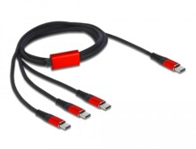  за зареждане Delock 3 в 1, USB-C - 3 x USB-C, 1м, Черен/Червен 661956 DELOCK-86713 на топ цена - PIC.bg