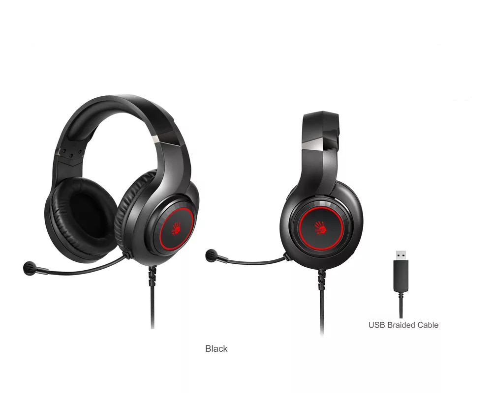 Слушалки Геймърски слушалки A4TECH Bloody G220S, Микрофон, Черно/Червено 3