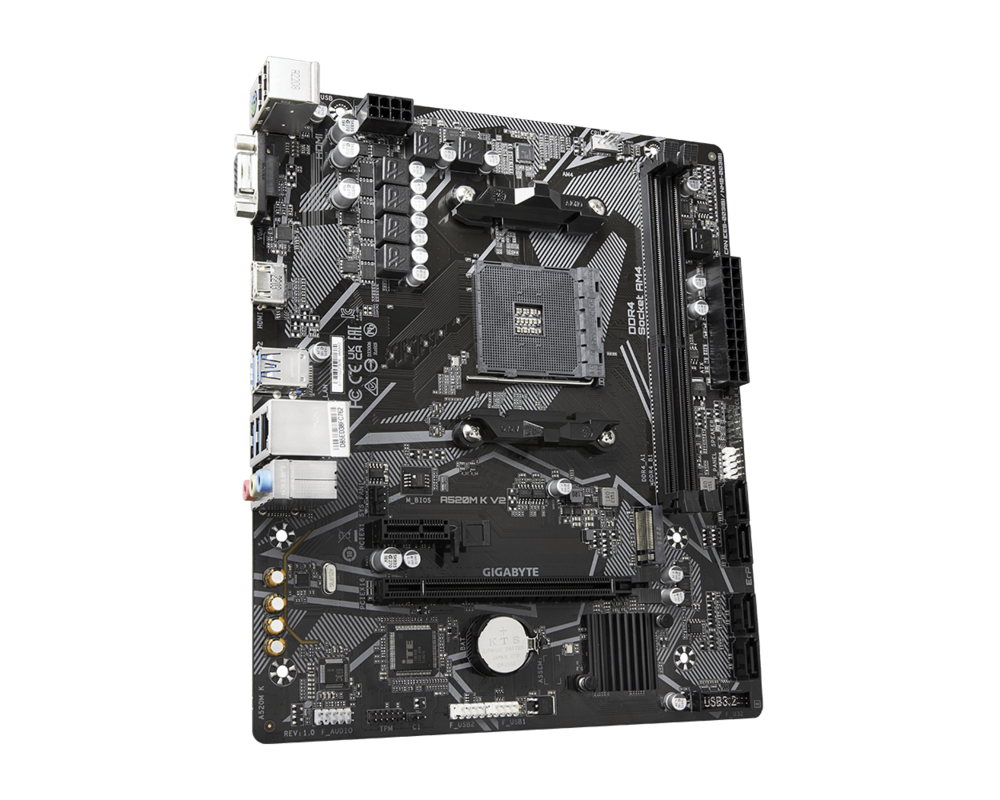 Дънна платка GIGABYTE A520M K V2, Socket AM4 2