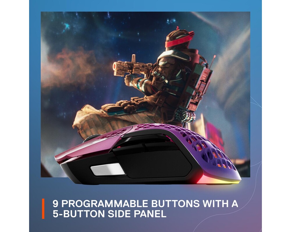 Мишка Геймърска мишка SteelSeries Aerox 5 Wireless Destiny 2, Оптична, Безжична, USB 6