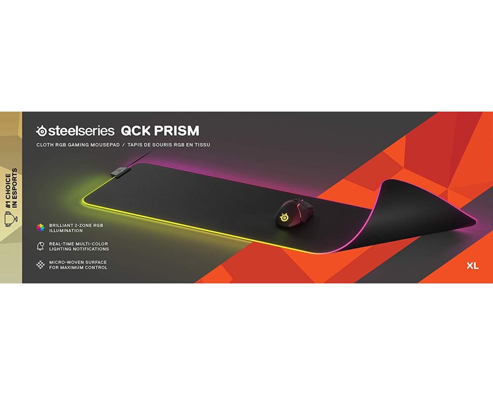Пад за мишка Геймърски SteelSeries QcK Prism Cloth - XXL RGB, Черен 5