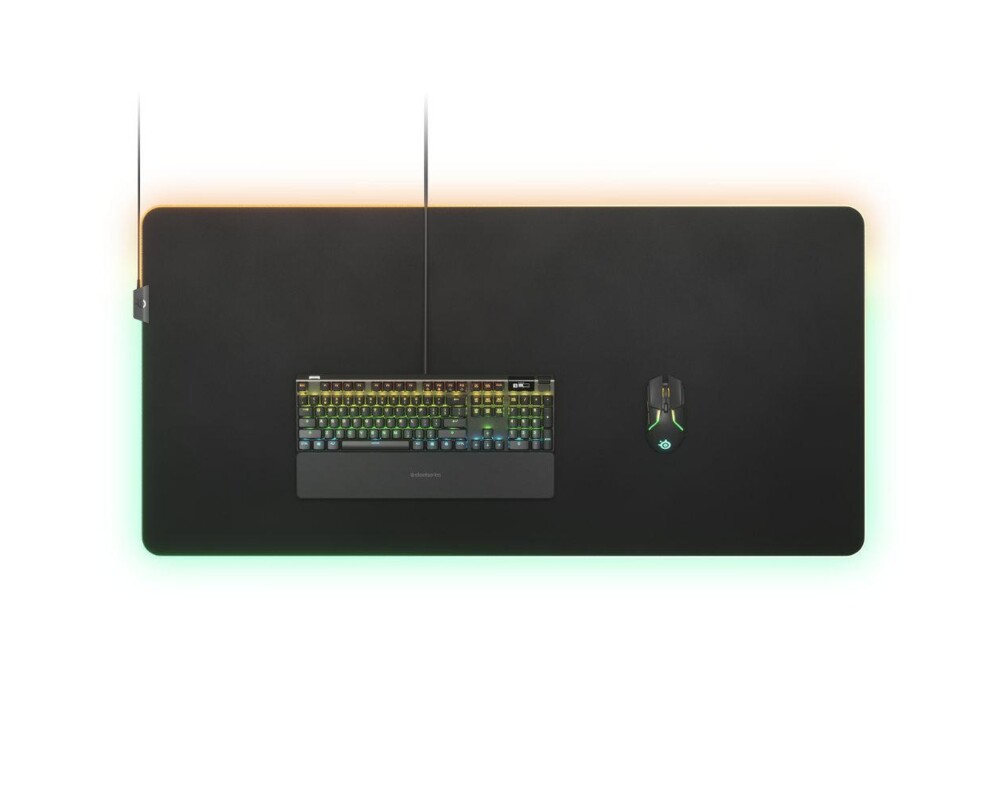 Пад за мишка Геймърски SteelSeries QcK Prism Cloth 3XL, RGB, Черен, 63512 2
