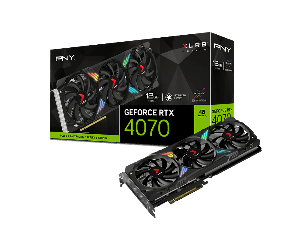 Видеокарта PNY GeForce RTX 4070 12GB XLR8 Gaming VERTO EPIC-X RGB Triple Fan 9