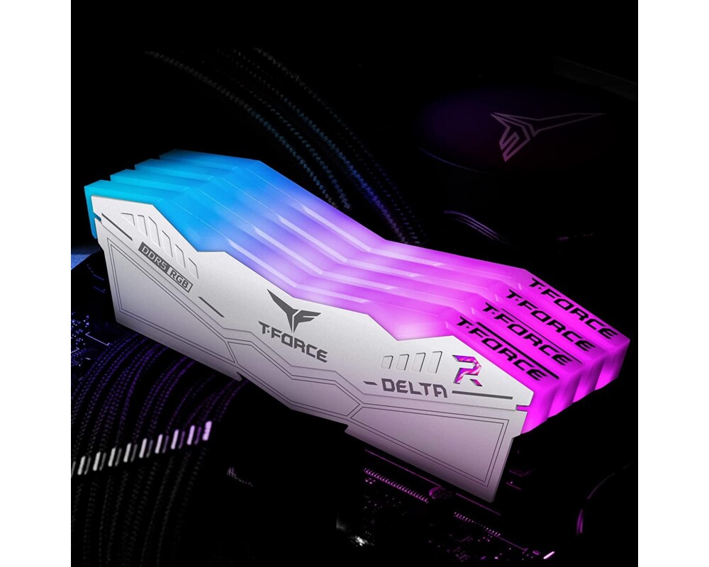 Памет 32GB(2x16) Team Group T-Foce Delta RGB White 6000MHz DDR5 4