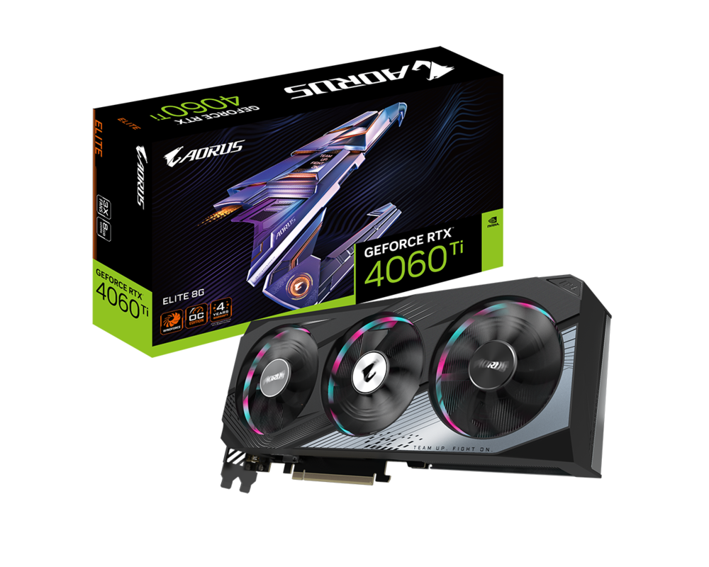 Видеокарта Gigabyte AORUS GeForce RTX 4060 Ti ELITE 8GB GDDR6 9