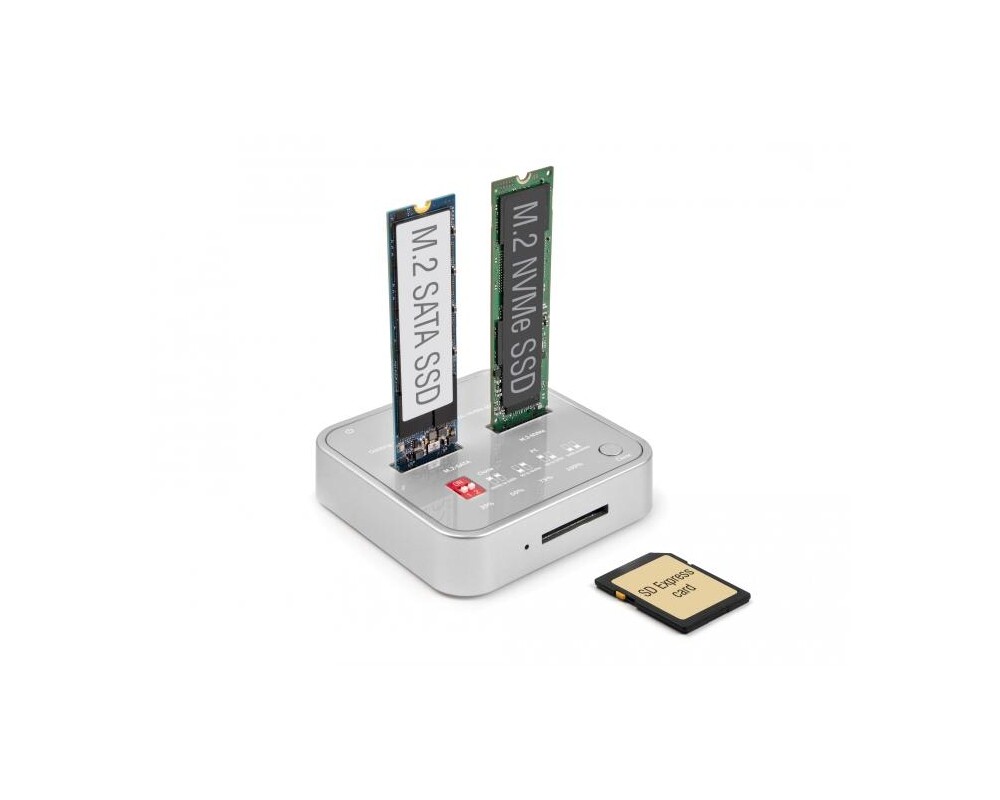 Докинг станция Докинг станция Delock 1 x M.2 NVMe SSD, 1 x M.2 SATA SSD, SD Express Card Reader, Клониране 4
