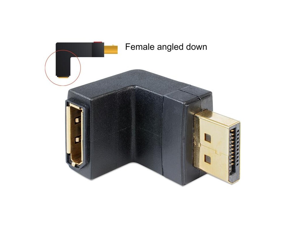 Адаптери Delock, DisplayPort мъжко - DisplayPort женско, 90° 2