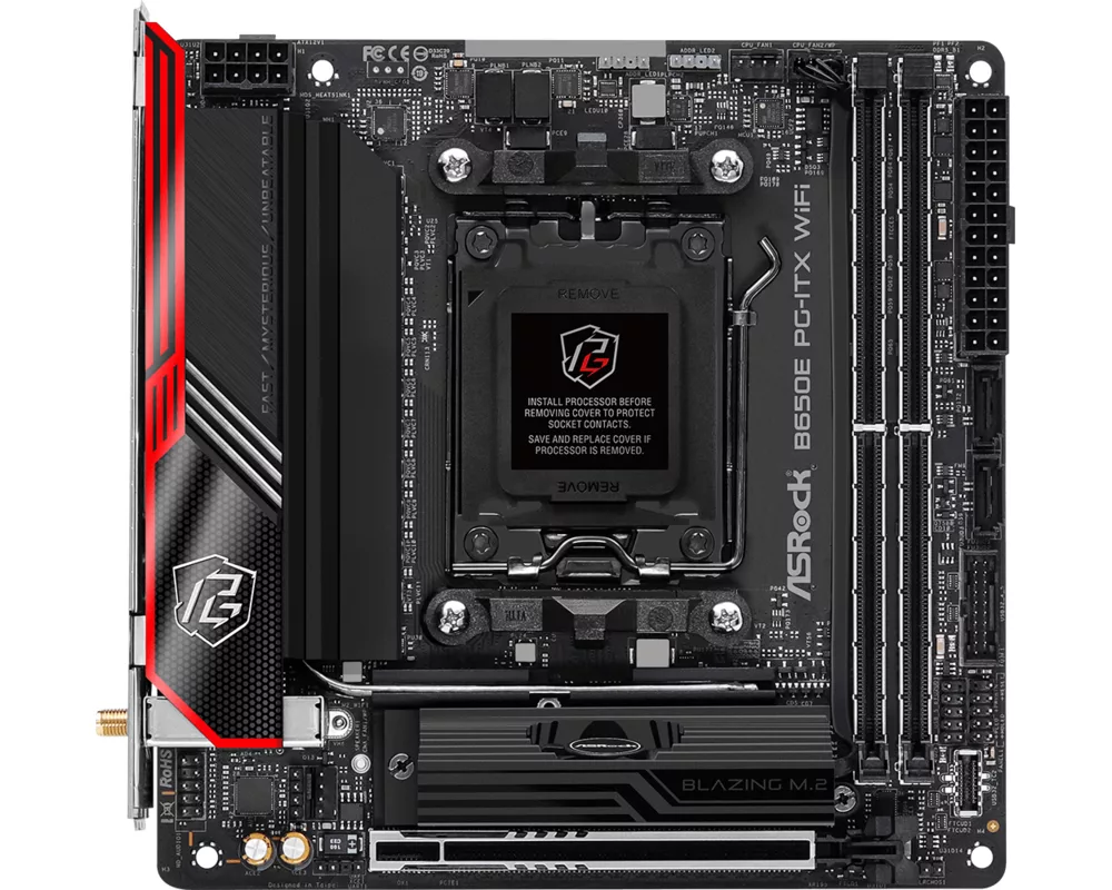 Дънна платка ASROCK B650E PG-ITX WIFI ITX 2xDDR5 1xPCIe 5.0 x16 LAN 2.5Gb 7