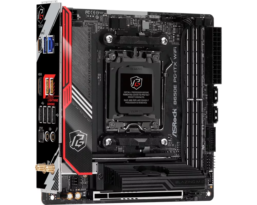 Дънна платка ASROCK B650E PG-ITX WIFI ITX 2xDDR5 1xPCIe 5.0 x16 LAN 2.5Gb 8