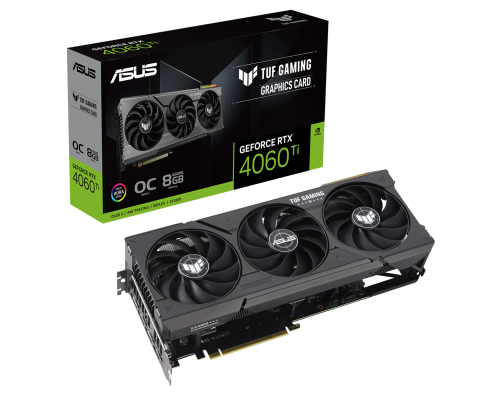 Видеокарта ASUS TUF Gaming GeForce RTX 4060 Ti 8GB GDDR6 OC Edition 9