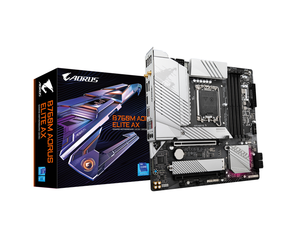 Дънна платка GIGABYTE B760M AORUS ELITE AX DDR5 4