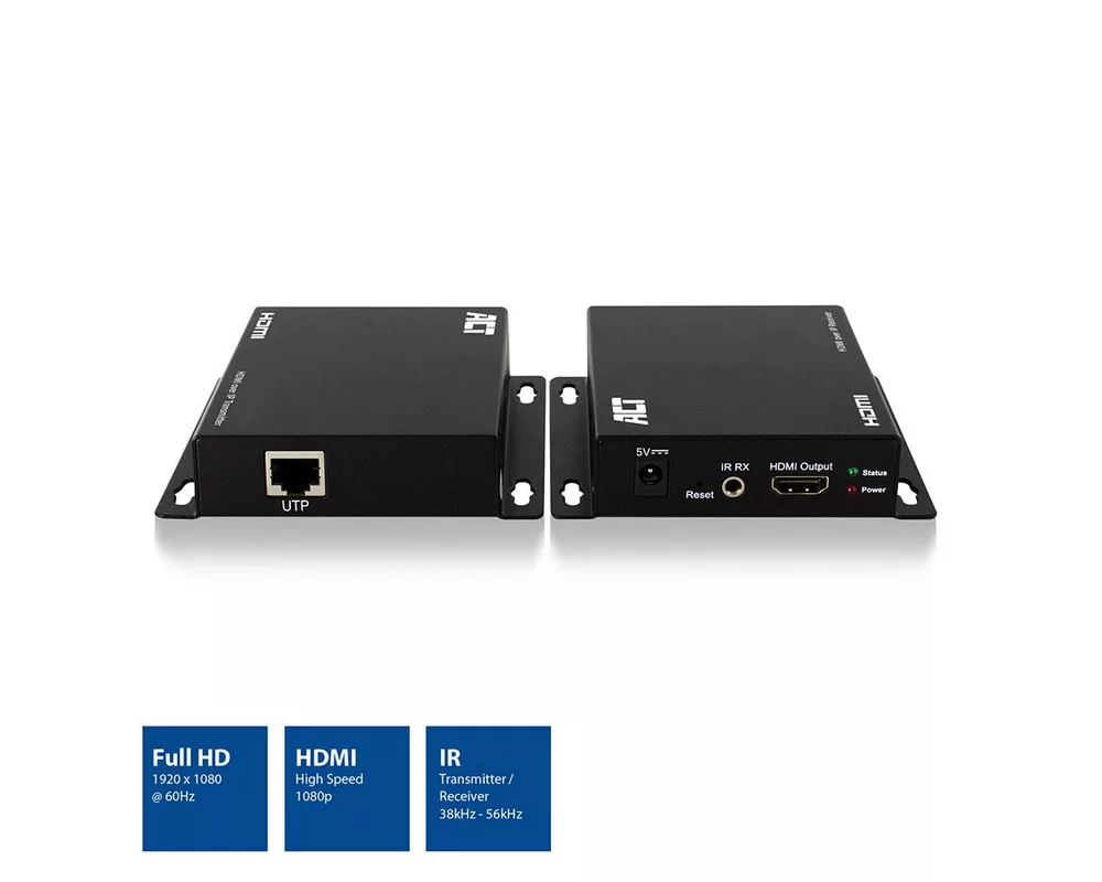 Кабел HDMI Extender (усилвател) ACT AC7850, 1080p @ 60Hz, 100 м, Комплект 2