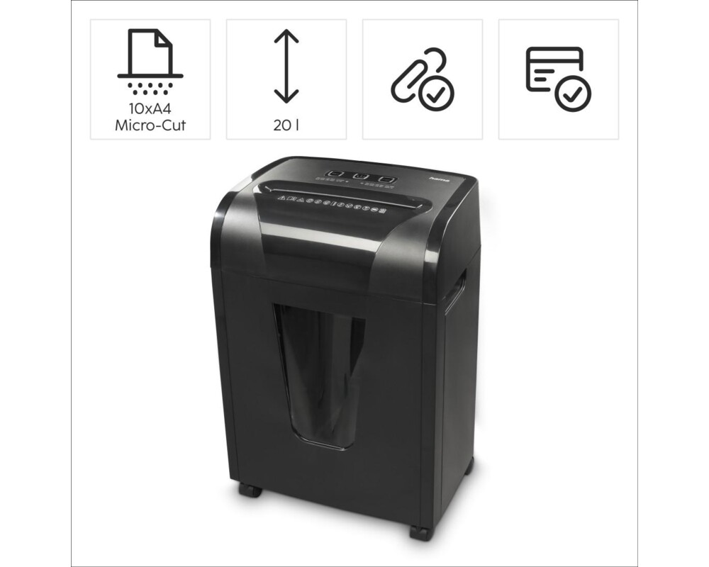 Шредер Hama "Premium M10+", ниво на сигурност P5 T5 E4, 50549 8