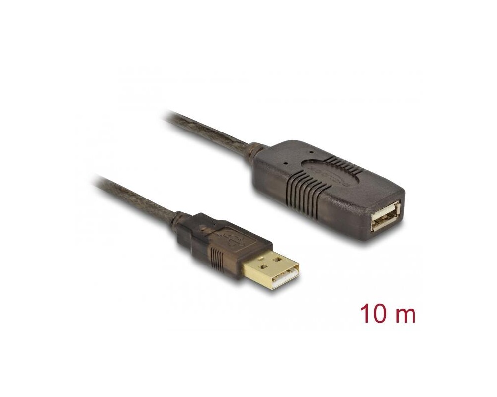 Адаптери Удължителен кабел DeLock, USB-A мъжко - USB-A женско, USB 2.0, 10 м, Черен 2