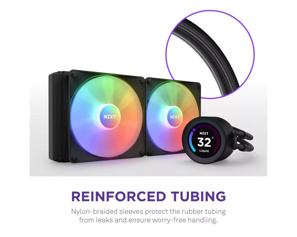 Охладител за процесор NZXT Kraken Elite RGB 280 Black, Customizable LCD Display 6